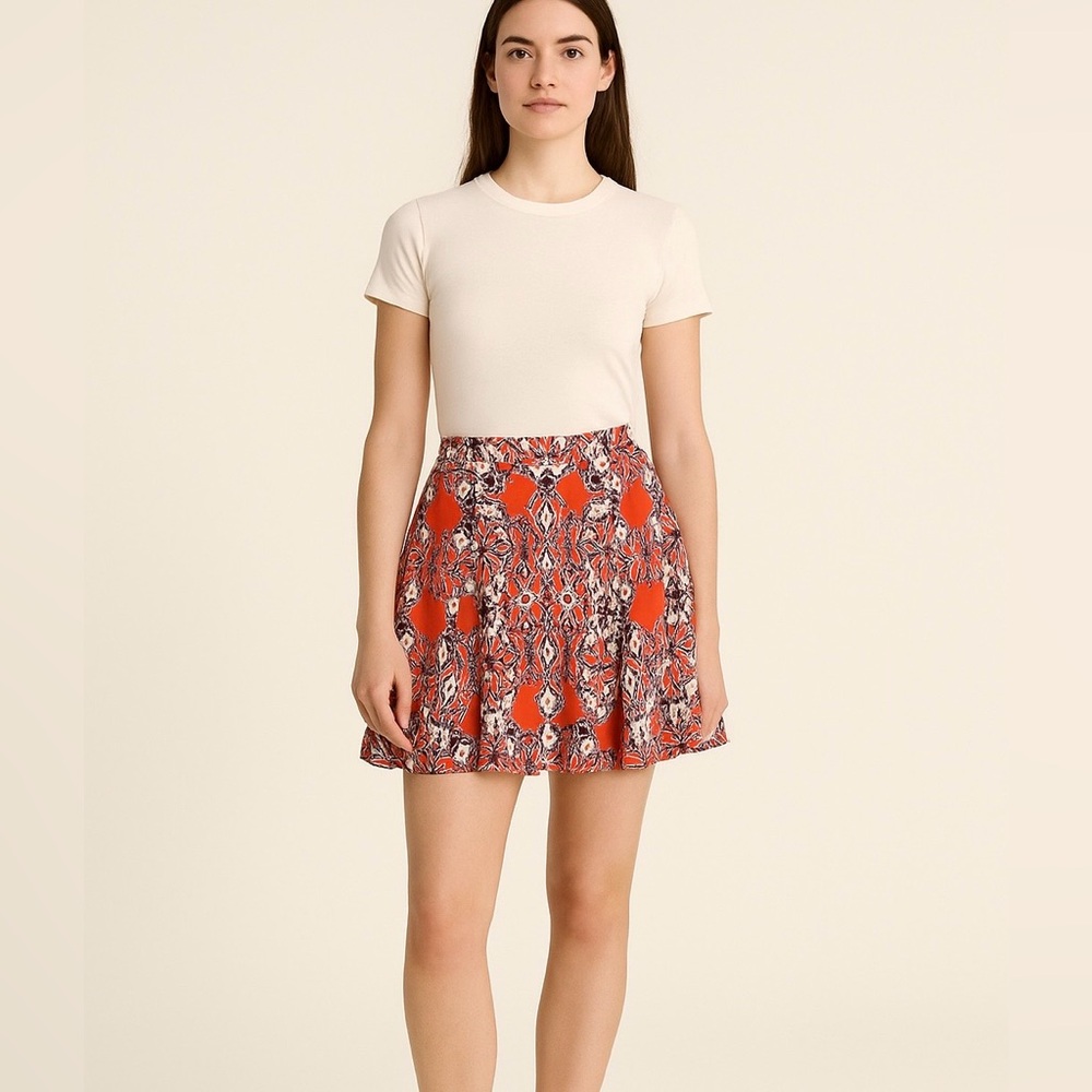 AMOUR VERT Silk Mini Skirt Womens Size M Fairy Fluttery Feminine A-Line …